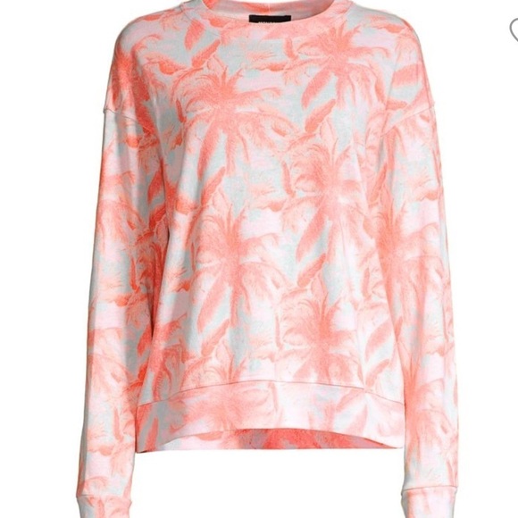 MONROW Tropical Palm Print Sweatshirt Size Small - Picture 5 of 16